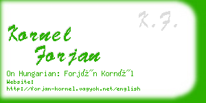 kornel forjan business card